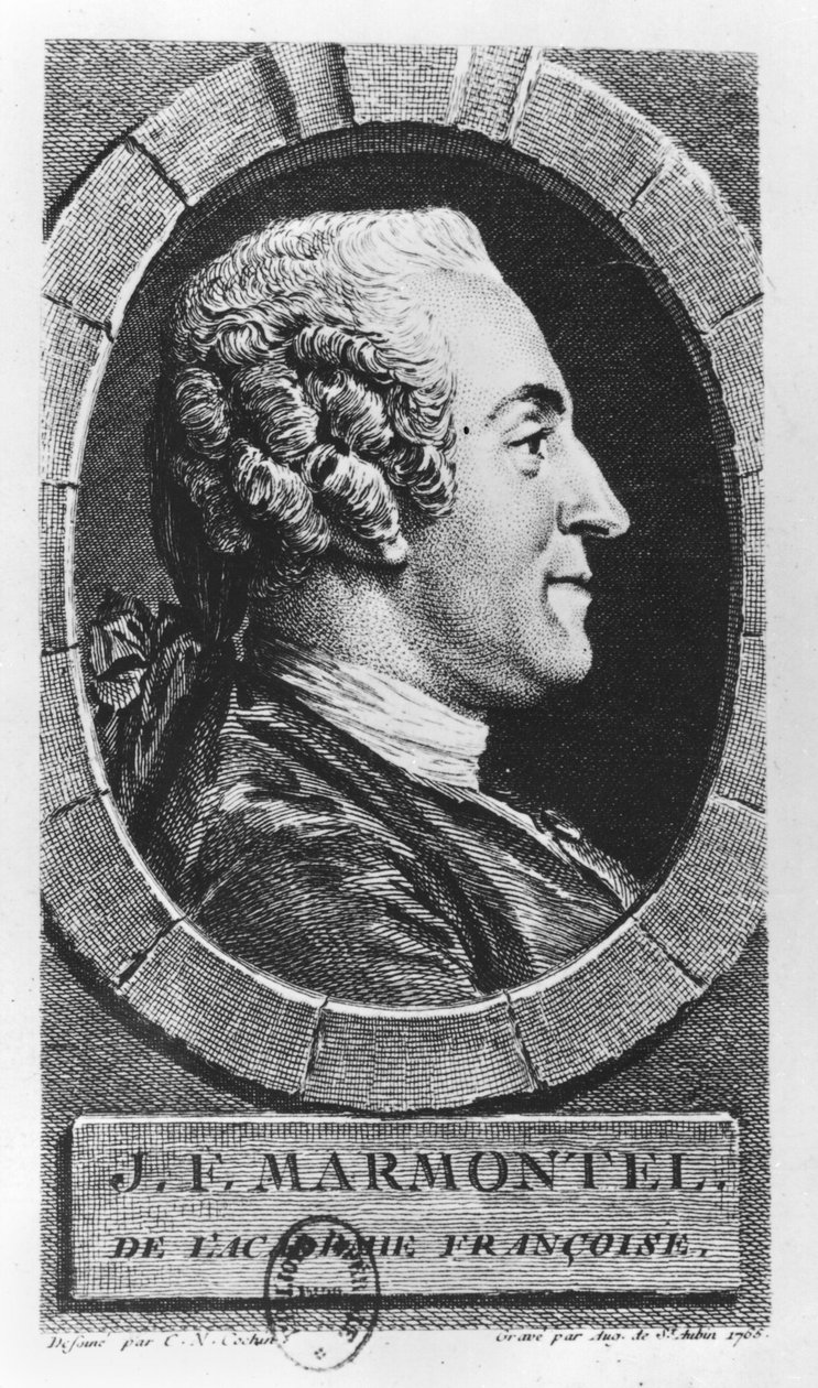 Jean Francois Marmontel (1723-99) portréja, amelyet Augustin de Saint-Aubin (1736-1807) vésett 1765 alkotó: Charles Nicolas II Cochin