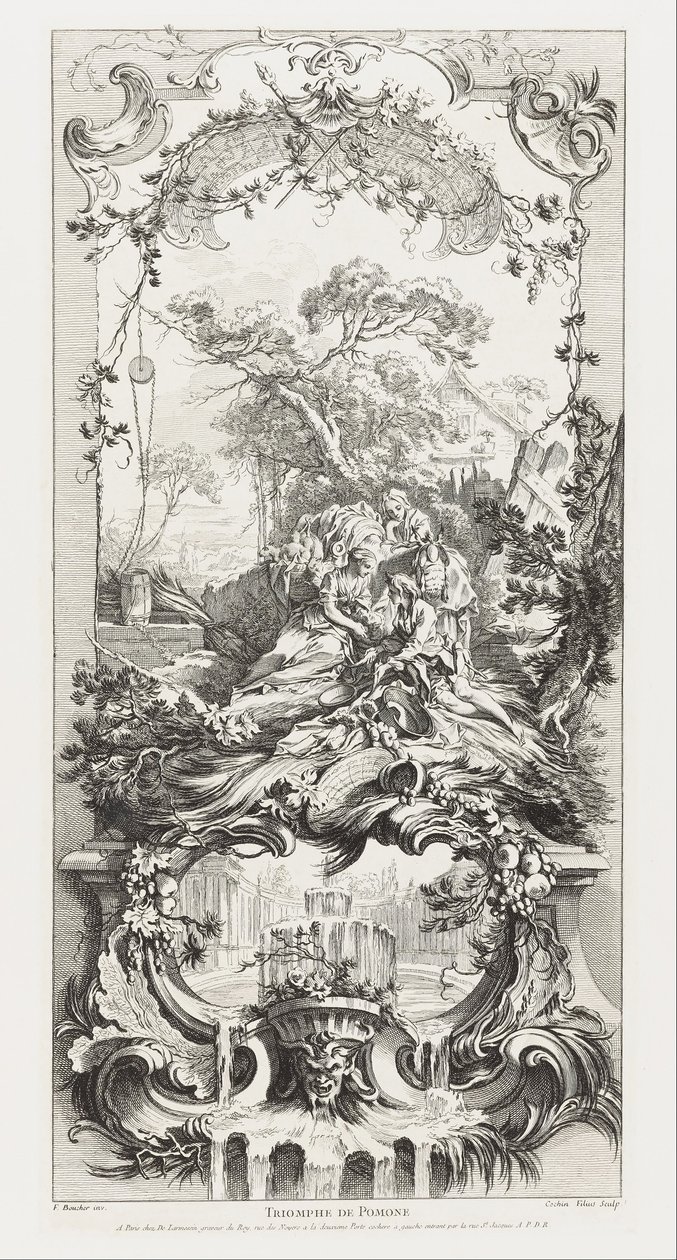 Screen Design- Triumph of Pomona from New Pieces for Screens (Ne... alkotó: Charles Nicolas II Cochin