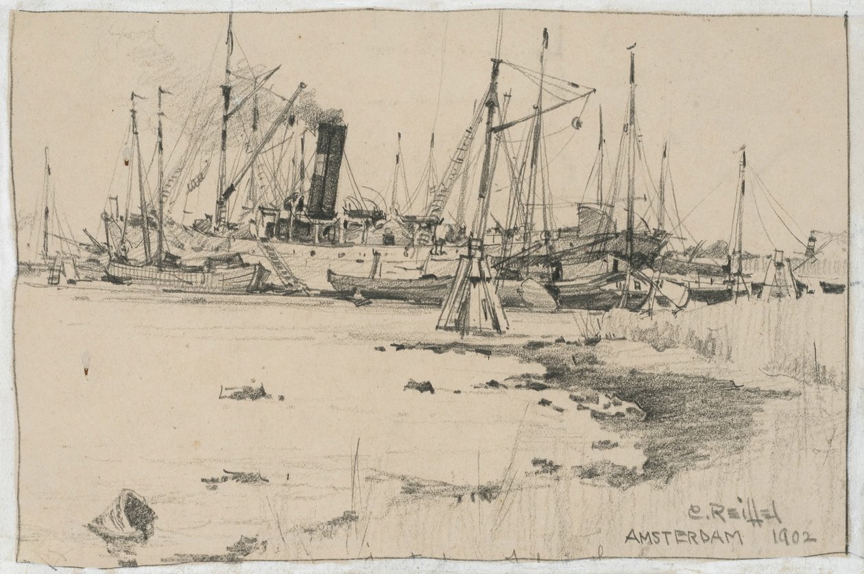Amszterdam, 1902 (grafit papíron) alkotó: Charles P. Reiffel