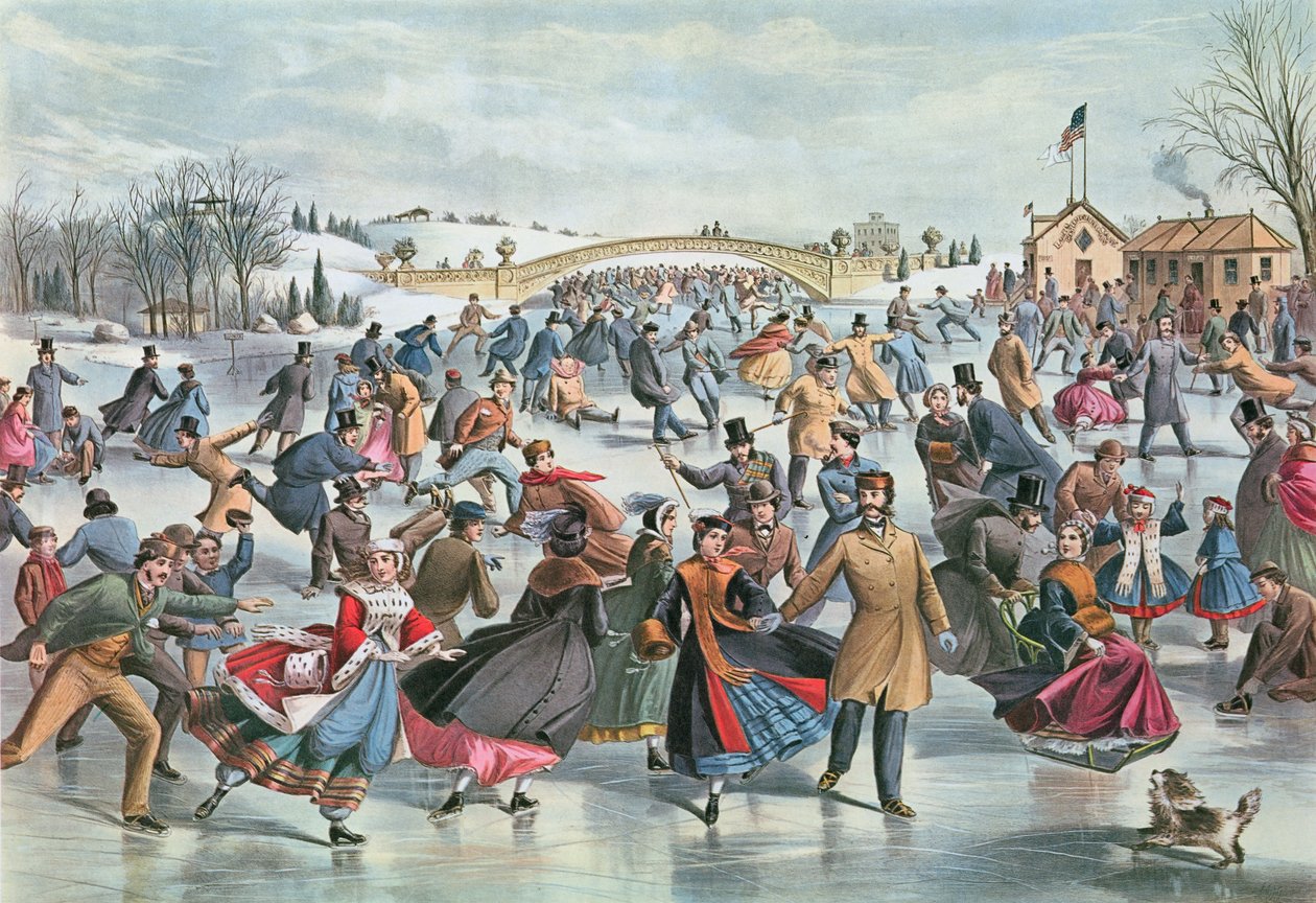 Tél a korcsolyázó tavon a Central Parkban, 1862 alkotó: Charles Parsons