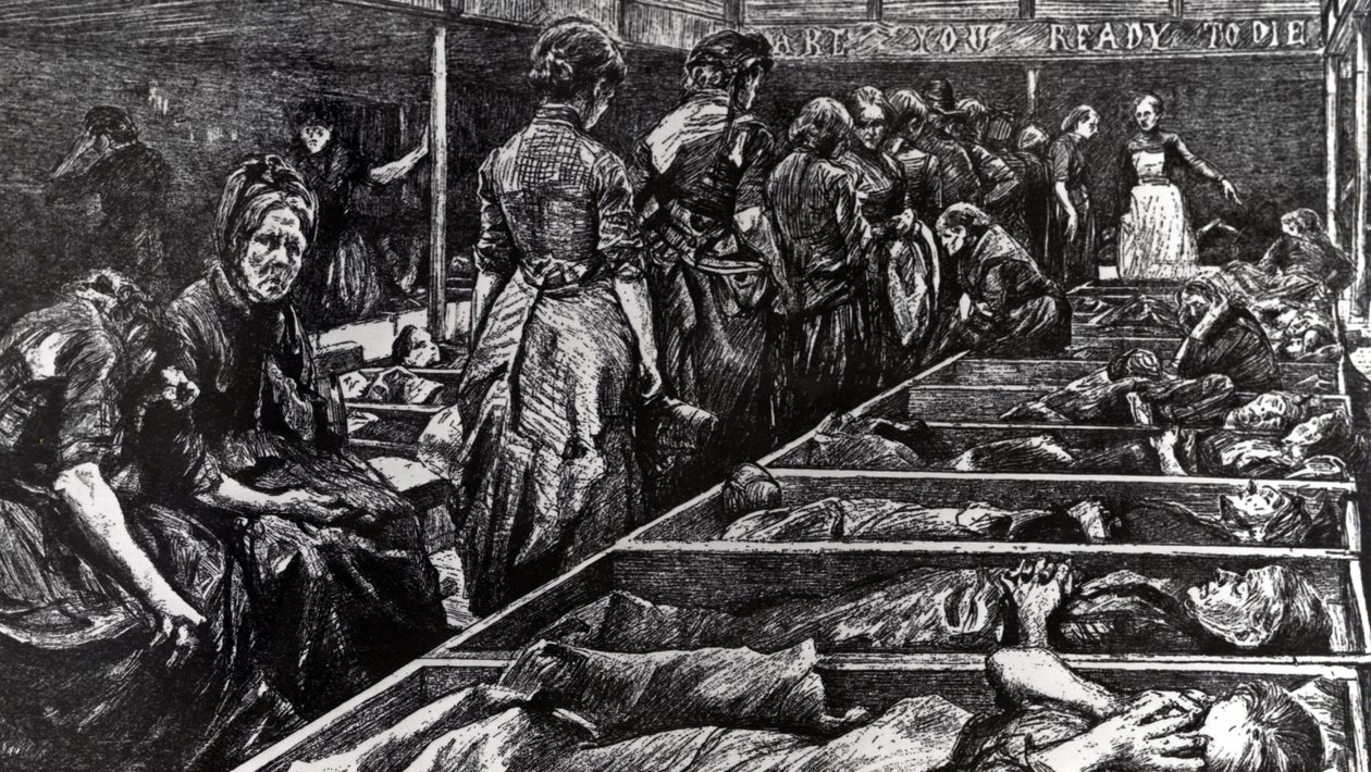 Az Üdvhadsereg női menhelye, illusztráció a „The Graphic”-ból, 1892. február 27. alkotó: Charles Paul Renouard