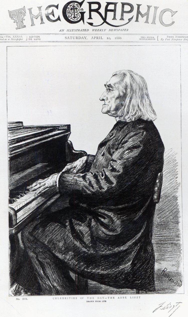 Liszt Ferenc, a „The Graphic” borítója, 1886. április 10 alkotó: Charles Paul Renouard