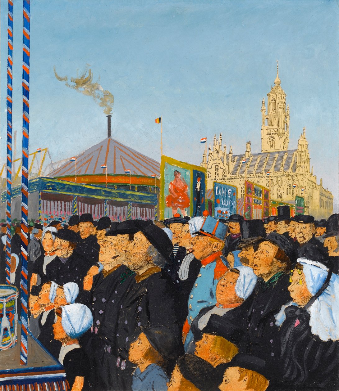 Middleburgban: The Kermis, 1913. augusztus (olaj a kártyán) alkotó: Charles Pearse
