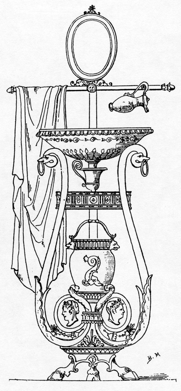 Empire stílusú athéni mosdótál alkotó: Charles Percier