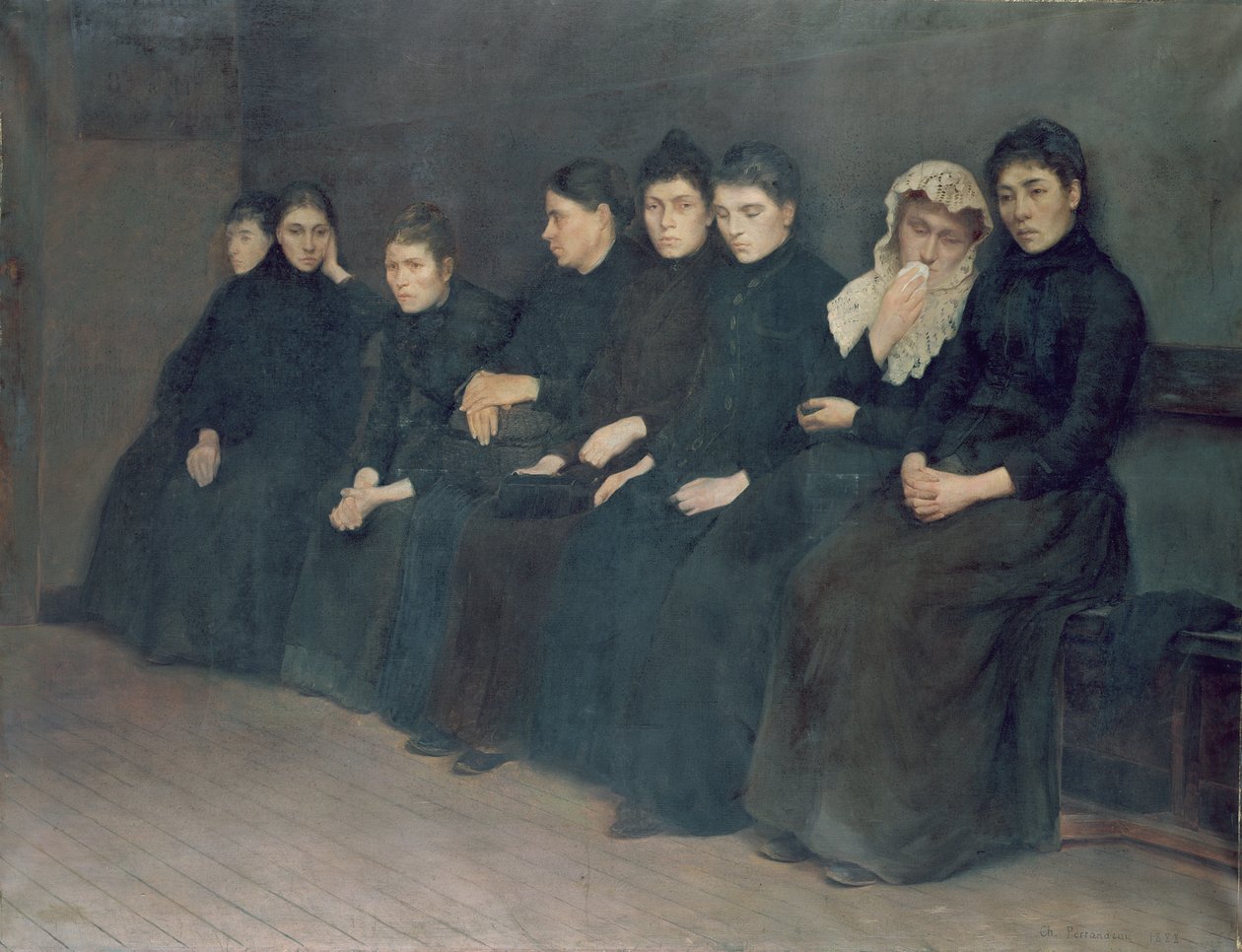 Várakozás a klinikán, 1888 alkotó: Charles Perrandeau