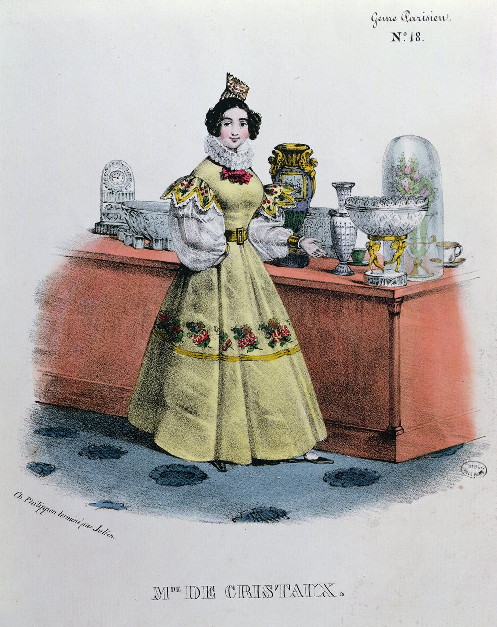 Kristályeladó, 1840 körül alkotó: Charles Philipon