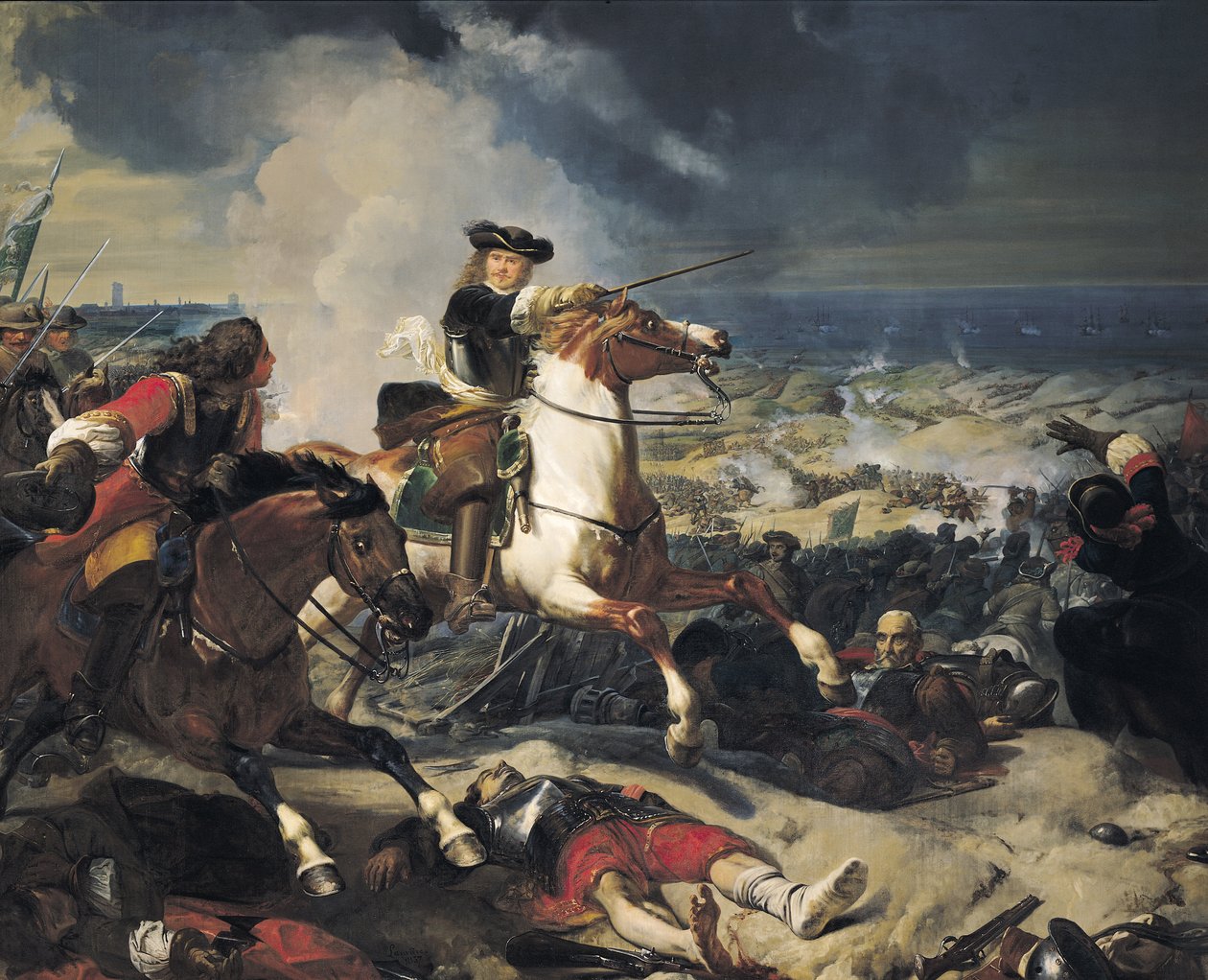 Dűnéki csata, 1658. június 14., 1837 alkotó: Charles Philippe Lariviere