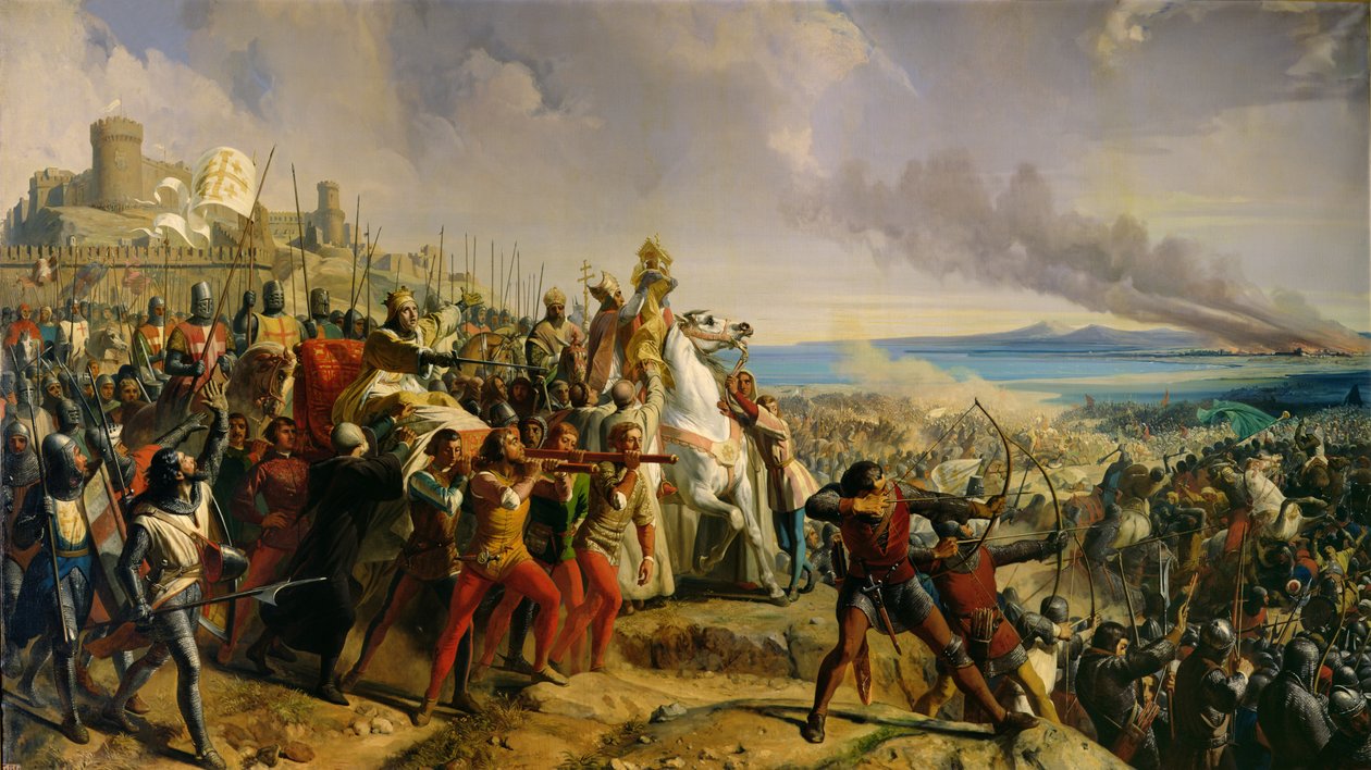 A montgisardi csata, 1177. november 25., 1842 körül alkotó: Charles Philippe Lariviere