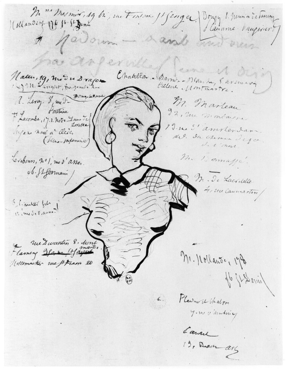 Jeanne Duval portréja Auguste Poulet-Malassis (1825-78) jegyzeteivel 1858-60 alkotó: Charles Pierre Baudelaire