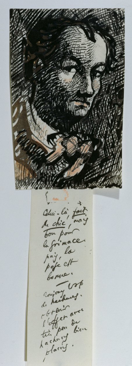 Önarckép (tinta és színes kréta papíron) alkotó: Charles Pierre Baudelaire