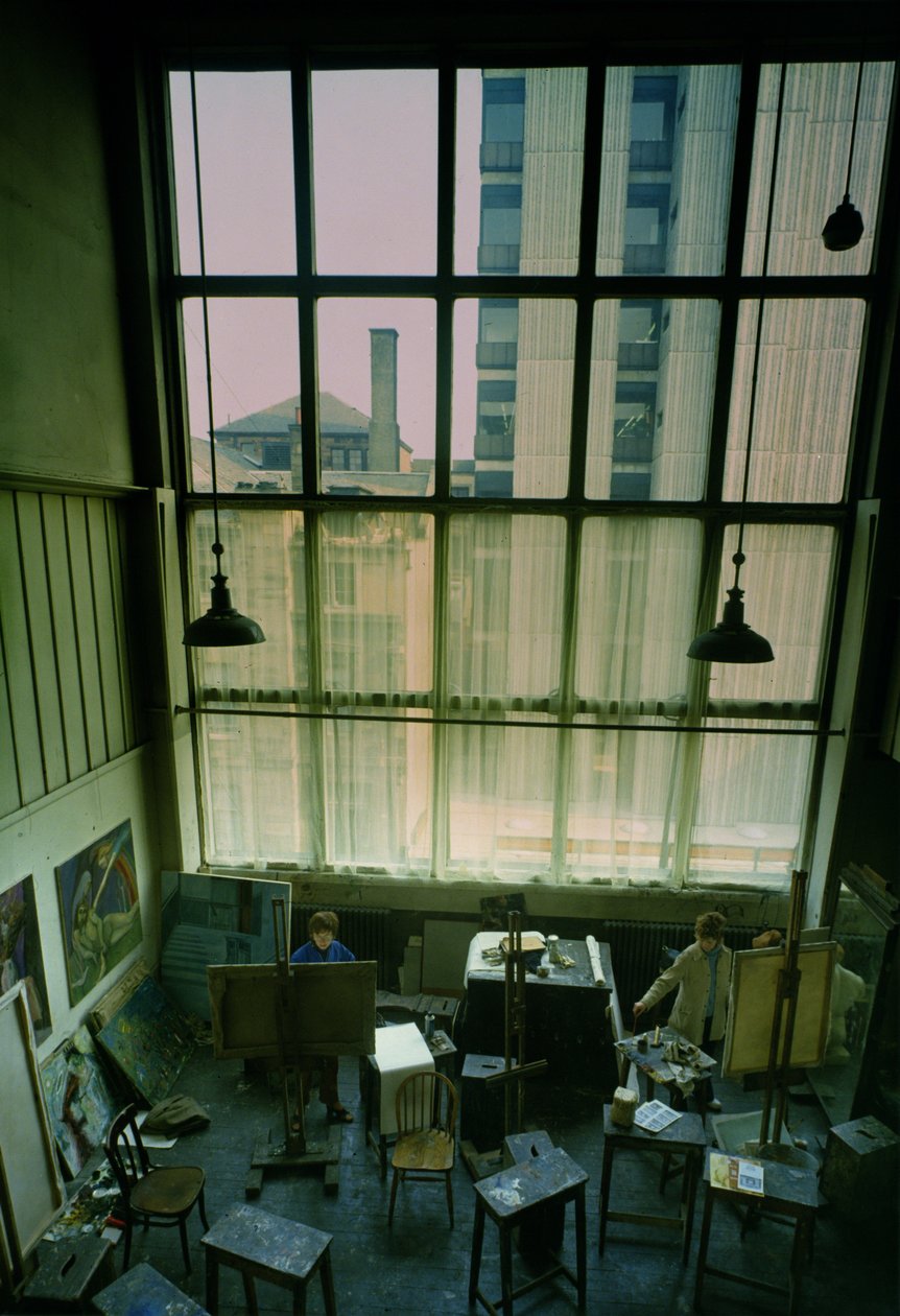 Egy 1897-99-ben épült műterem látképe alkotó: Charles Rennie Mackintosh