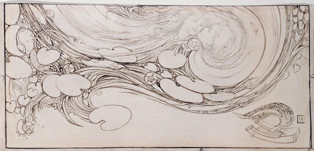 Egy visszhang Willowwoodból, 1890 (toll és tinta pergamen) alkotó: Charles Ricketts