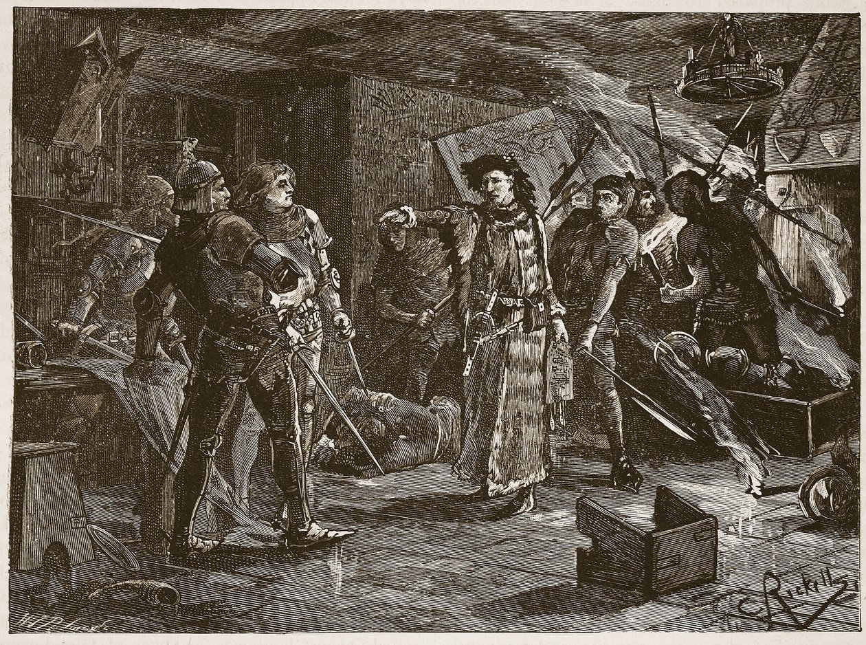 Az összeesküvők letartóztatása Cirencesterben, illusztráció a "Cassell