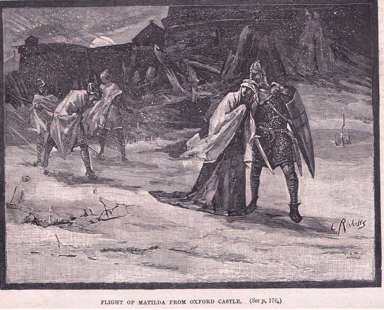 Matilda repülése az oxfordi kastélyból Kr.u. 1142 alkotó: Charles Ricketts