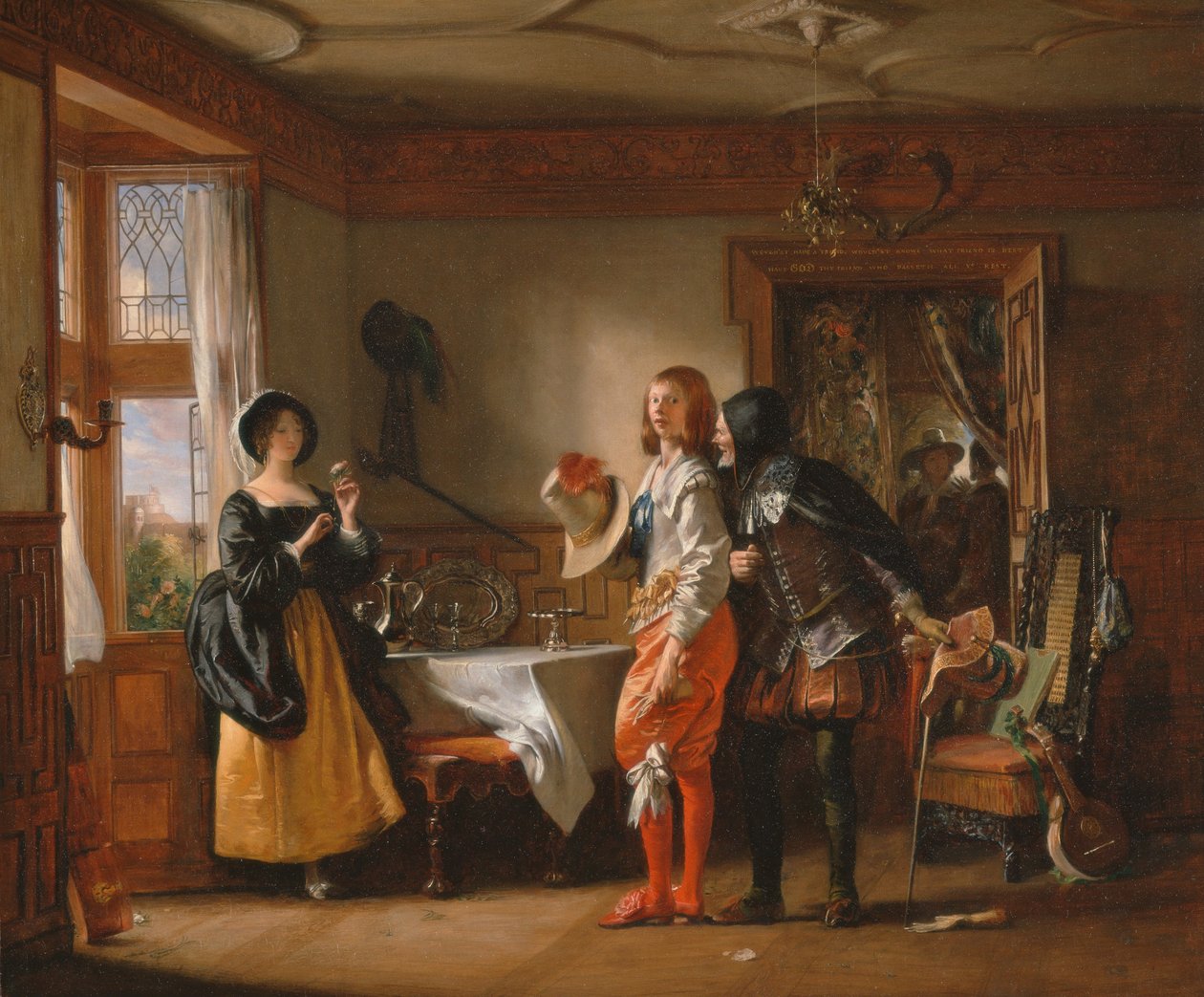 Slender, a Shallow segítségével, udvarol Anne Page-nek, A windsori víg feleségekből alkotó: Charles Robert Leslie