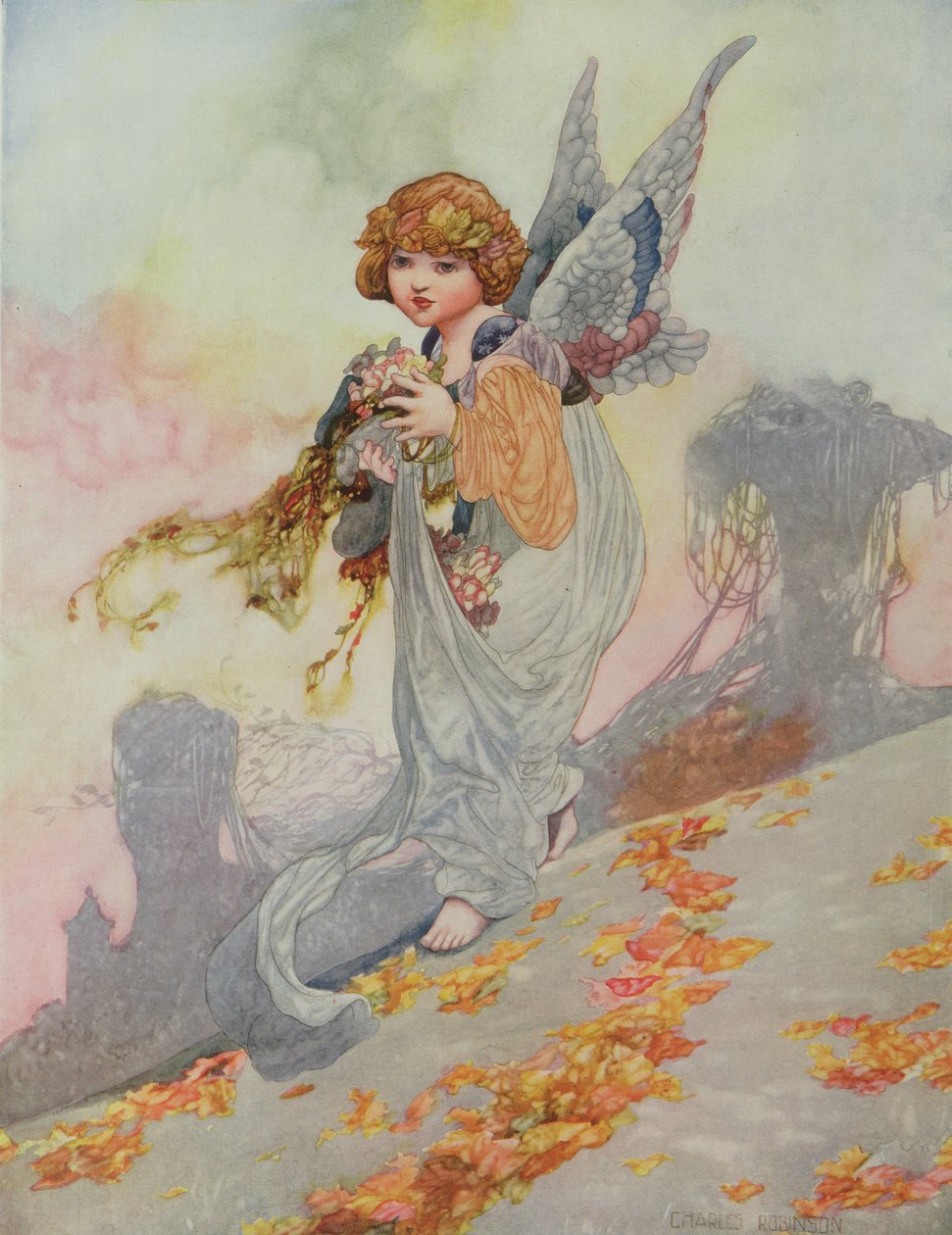 Autumn from the Seasons az 1920-as Pears Annual számára készült alkotó: Charles Robinson