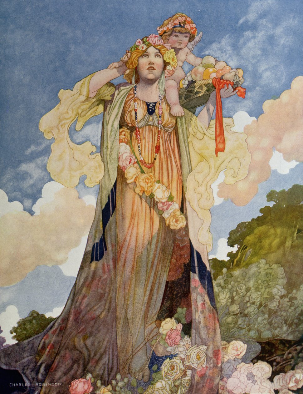 Nyár az évszakokból az 1920-as Pears Annual számára alkotó: Charles Robinson