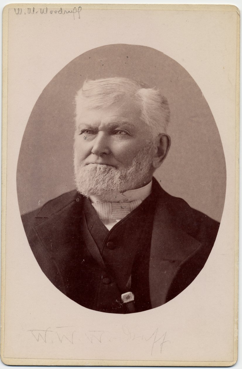 Wilford Woodruff (1807-98), az Utolsó Napok Szentjeinek Jézus Krisztus Egyháza, azaz a mormonok 4. elnöke (albumnyomat) alkotó: Charles Roscoe Savage