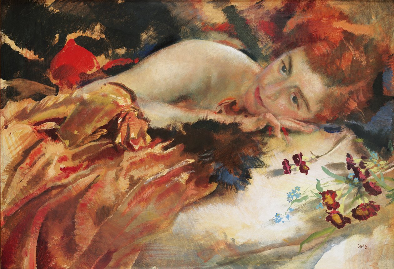 A művész úrnője (tempera, tábla) alkotó: Charles Sims