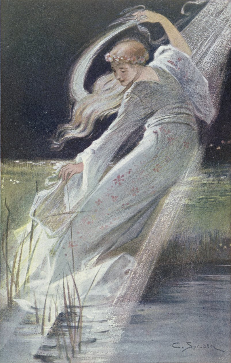 A Fecht folyó fehér hölgye, Georges Spetz illusztrációja: Elzász legendái, 1905 alkotó: Charles Spindler