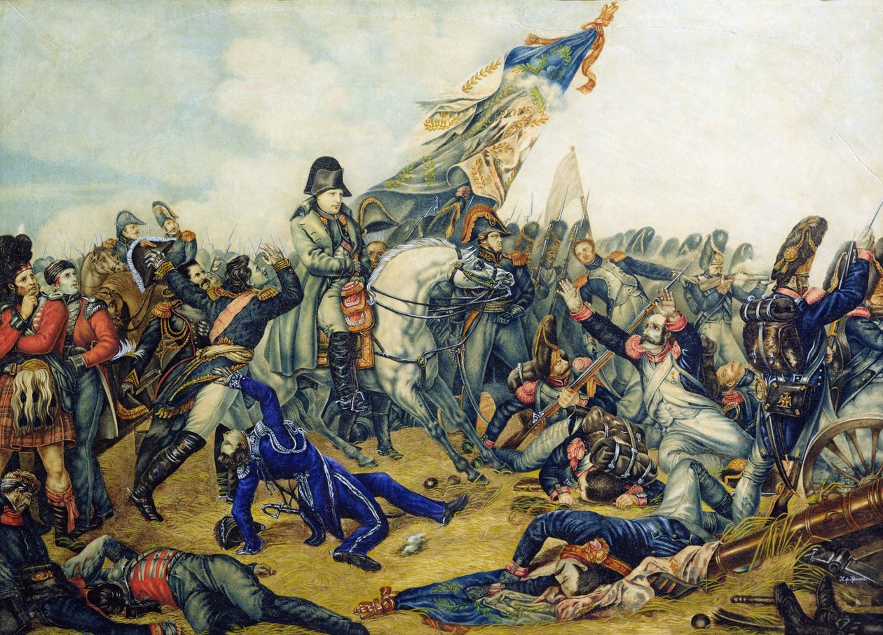 A waterlooi csata 1815-ben, 1831-ben (wc és tinta papíron) alkotó: Charles Steiben