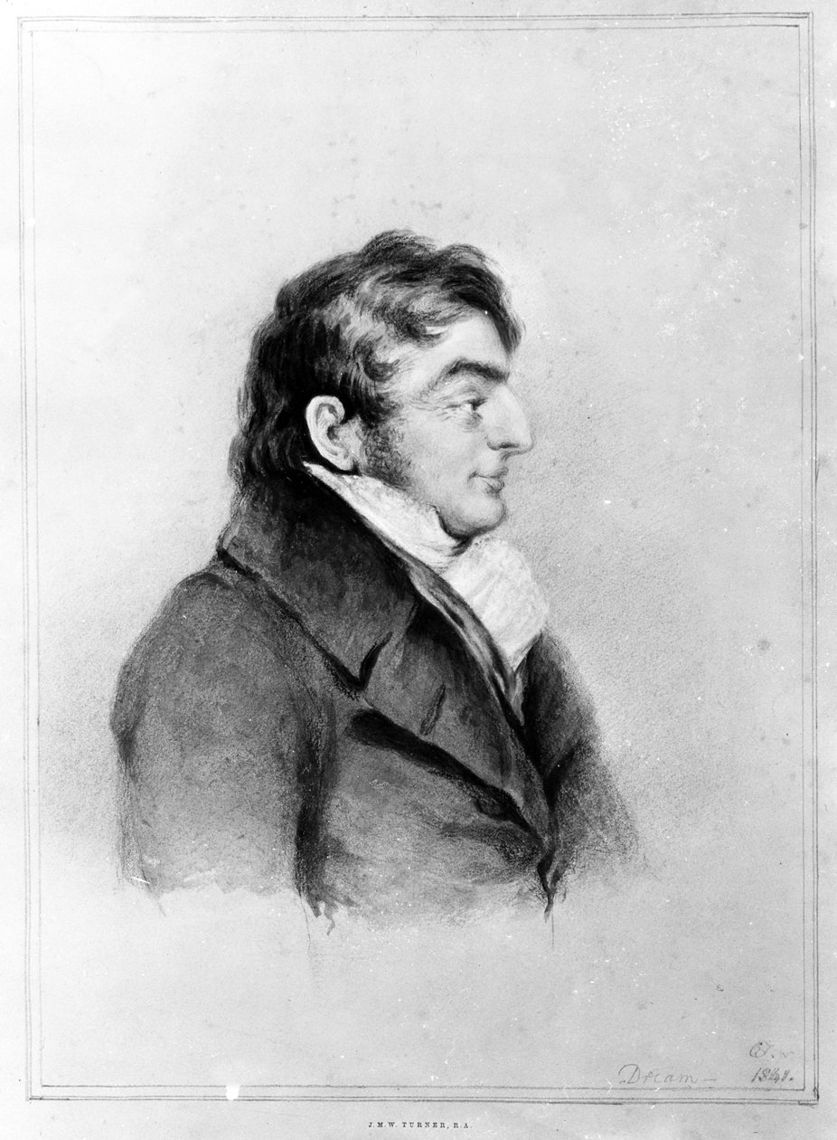 Joseph Mallord William Turner portréja, 1841 (kréta, mosás és ceruza papíron) alkotó: Charles Yardley Turner