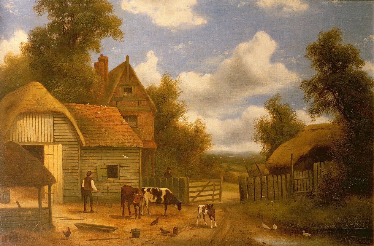 Farmyard jelenet alkotó: Charles Vickers