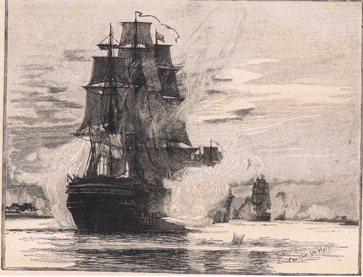 A Dardanellákon áthaladó brit flotta i.sz. 1807 alkotó: Charles William Wyllie