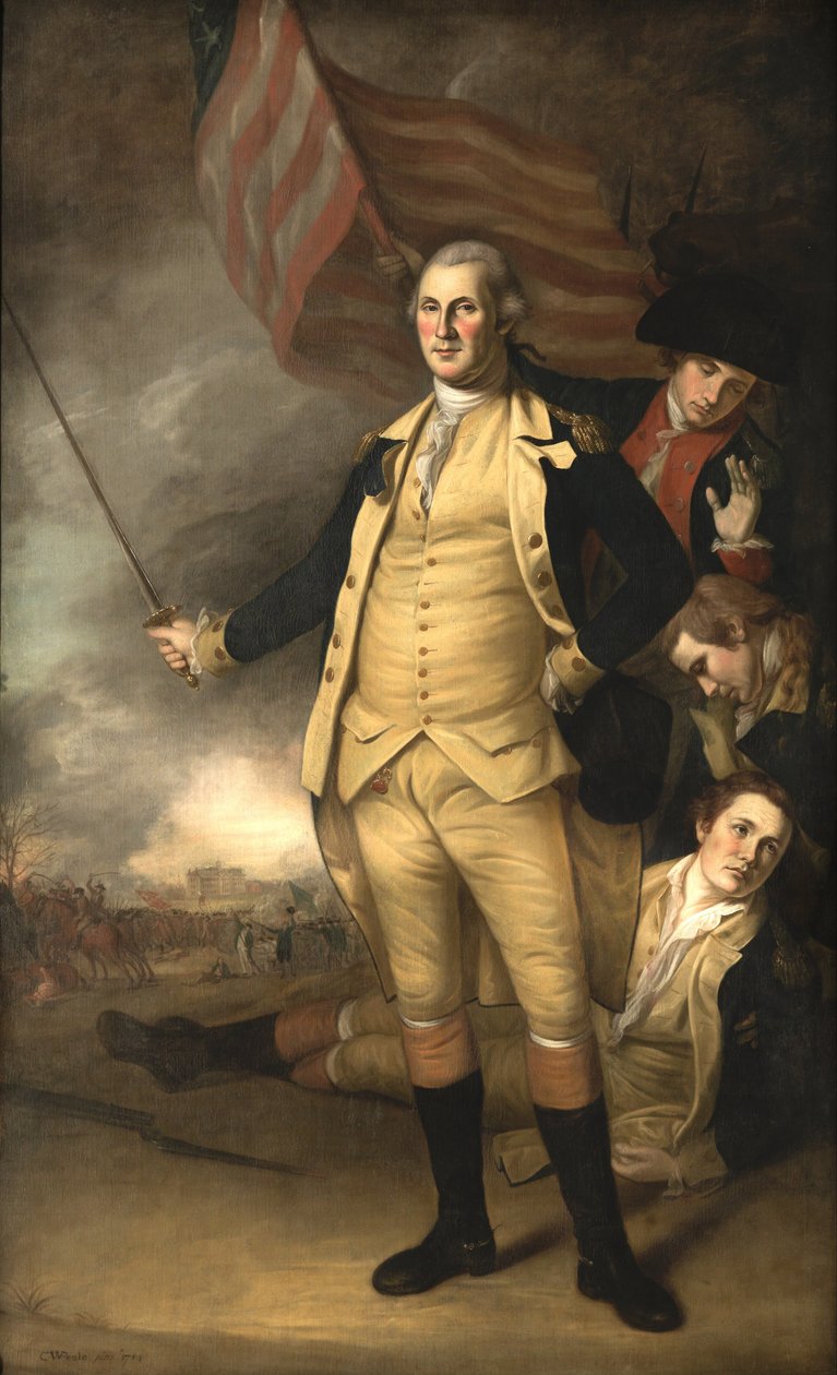 George Washington a princetoni csatában alkotó: Charles Willson Peale