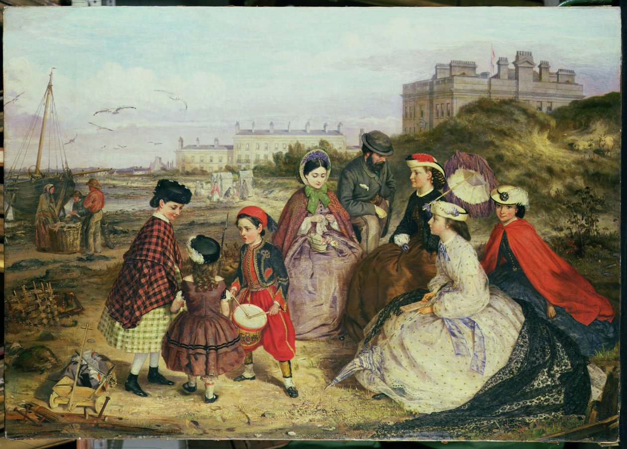 Egy viktoriánus család a tengerparton alkotó: Charles Wynne Nicholls