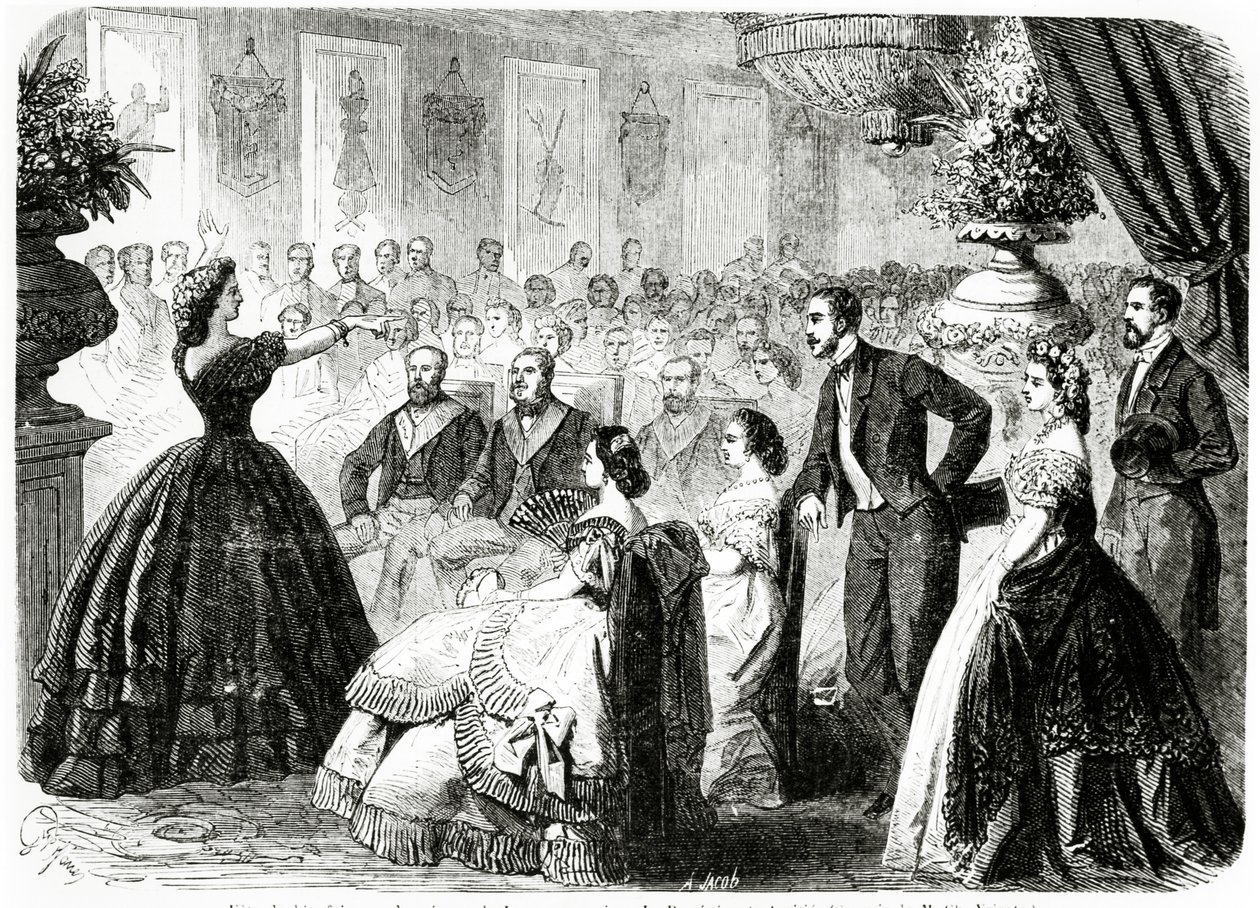 Jótékonysági ünnepség a Kitartó Barátság Szabadkőműves Páholyában, Franciaország Grand Orient városában, Párizs, 1862 alkotó: Charles Yriarte