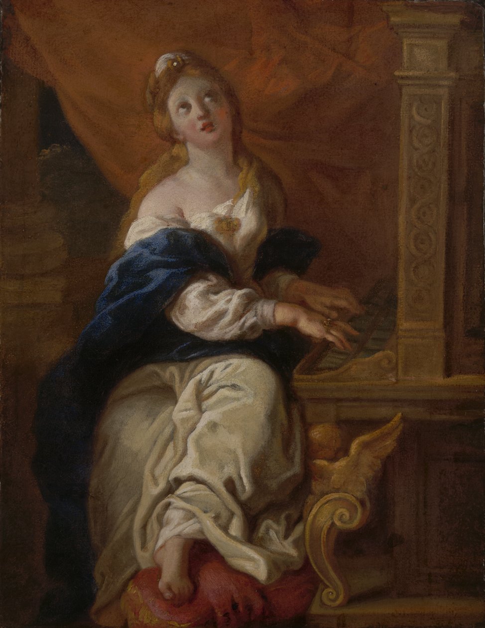 Szent Cecília, 1700 körül (olaj, papír) alkotó: Charles de la Fosse