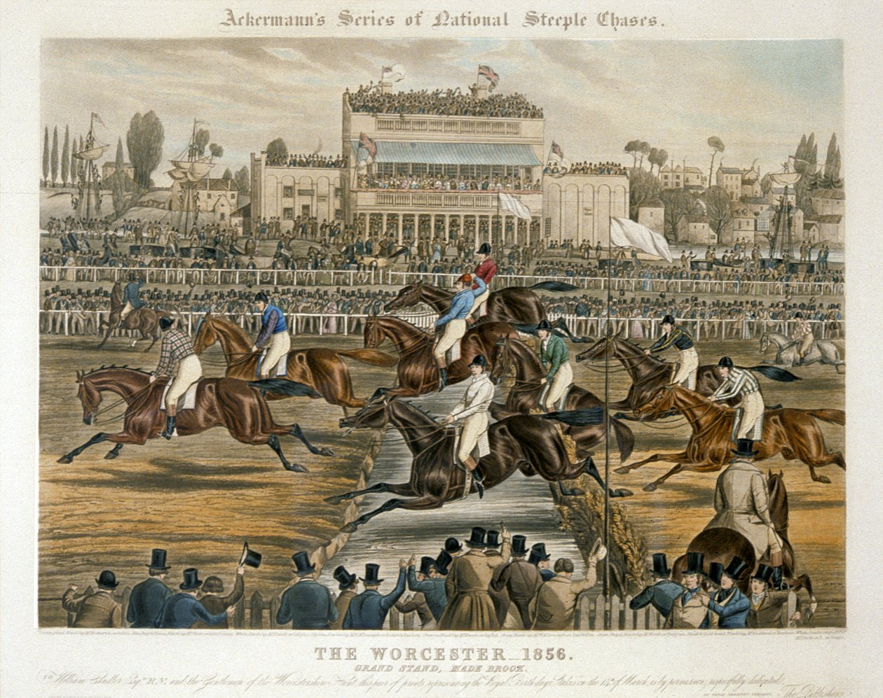 The Royal Birthday Stakes, Worcester, 1856. március 14.: Grand Stand (színes litho) alkotó: Charles Hunt