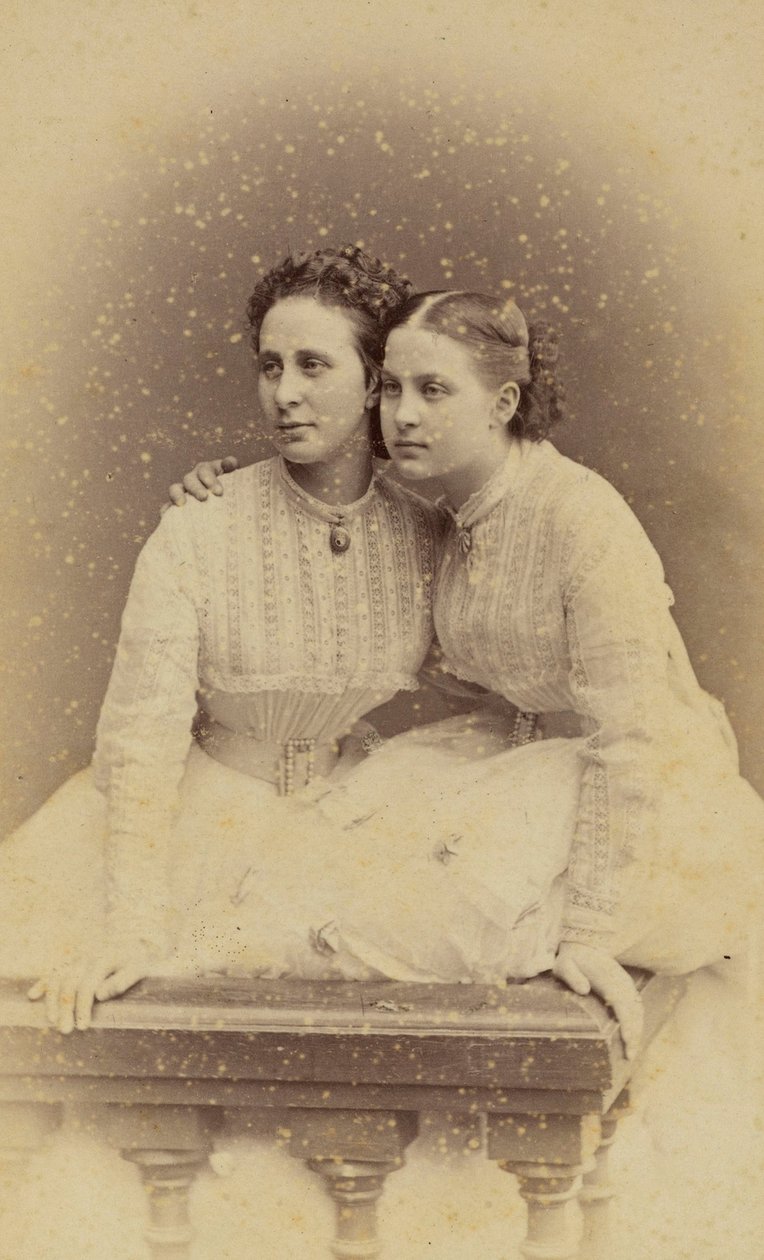 Alexandra Iossifovna orosz (szül. Alexandra szász-altenburgi hercegnő) és Olga Constantinovna orosz – Alexandra Iosifovna nagyhercegnő (1830-1911) és Olga Constantinovna orosz nagyhercegnő (1851-1926) portréja, Bergamasco, Charles (Ka) alkotó: Charles Bergamasco
