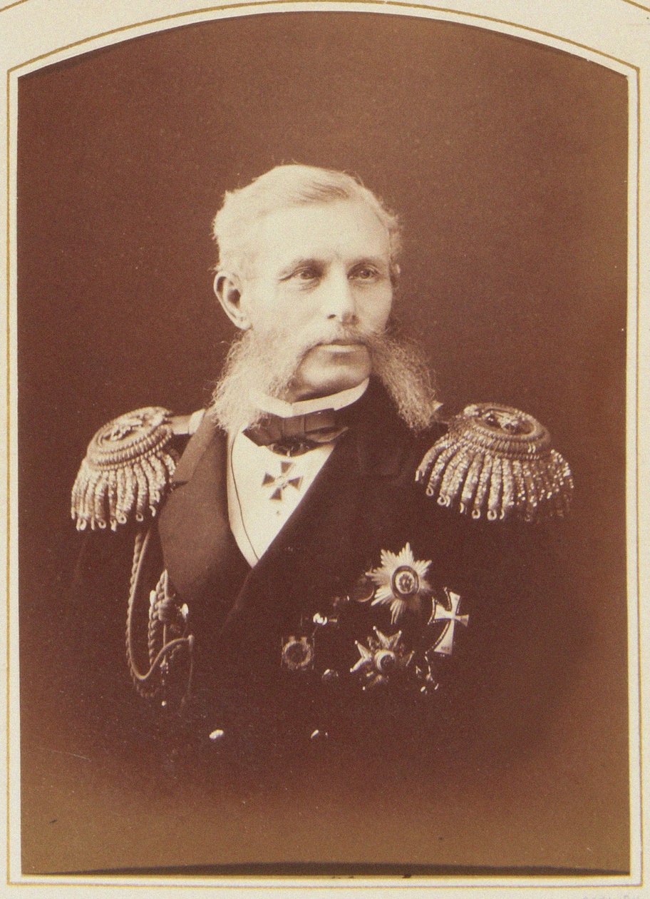 Grigorij Butakov amiral, pere des tactiques navales a vapeur – Grigorij Ivanovics Butakov admirális (1820-1882) portréja, Bergamasco, Charles (Karl) (1830-1896). Albumin Photo alkotó: Charles Bergamasco