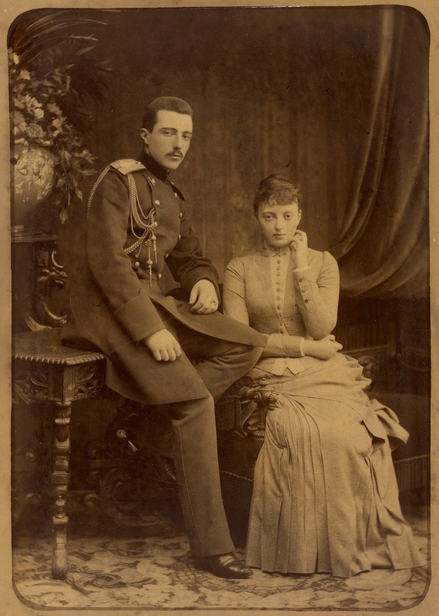 Michel Mikhailovtch de Russie és Anastasia Mikhailovna de Russie – Michael Mihajlovics orosz nagyherceg és Anasztázia Mihajlovna orosz nagyhercegnő, szerző: Bergamasco, Charles (Karl) (1830-1896). Albumin Photo, c. 1880. Orosz állami film és fotó alkotó: Charles Bergamasco