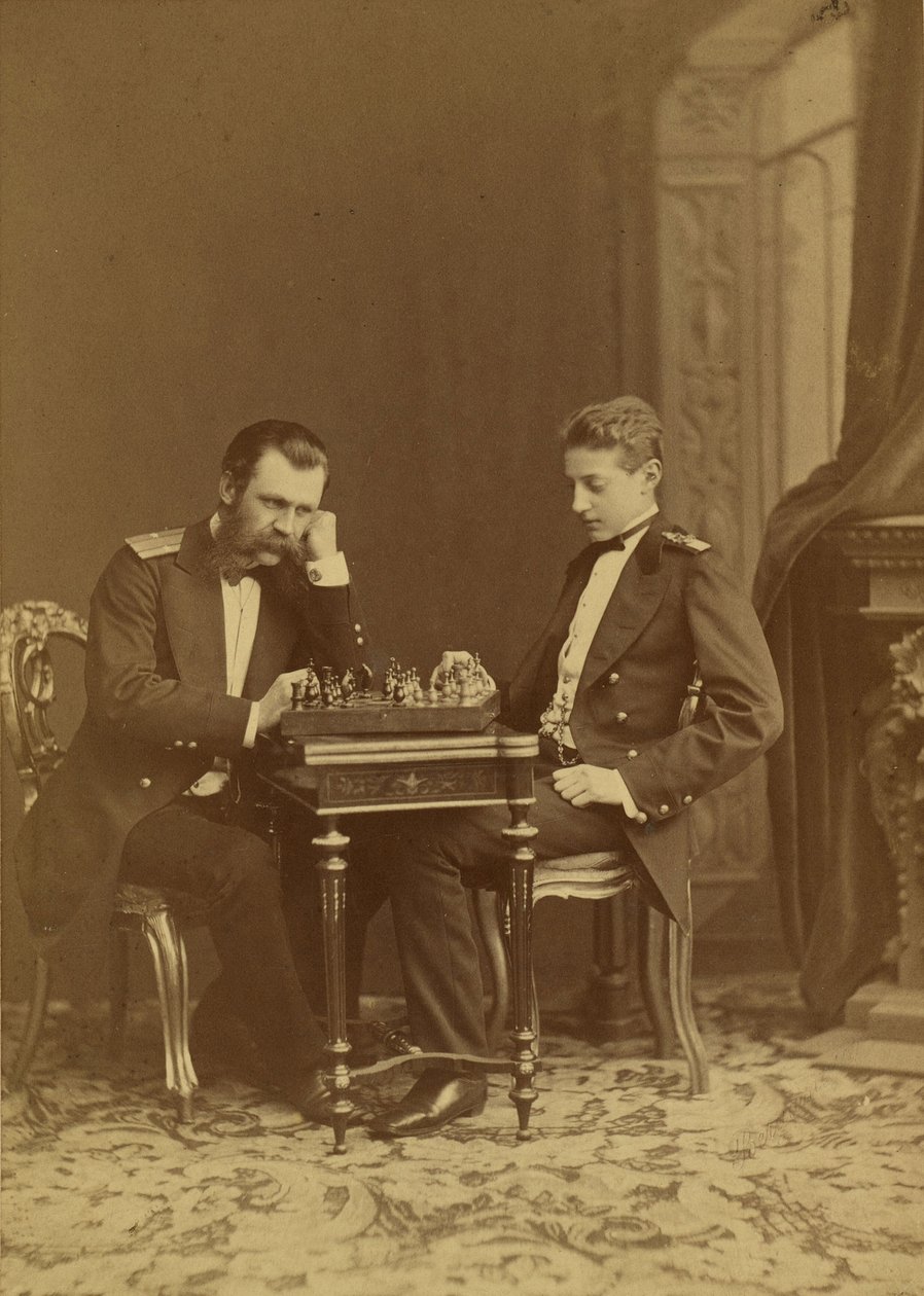 Konstantin Nyikolajevics de Russie és Konstantin Konstantin Konstantinovics de Russie – Konsztantyin Nyikolajevics orosz nagyherceg (1827-1892) és Konstantin Konsztantyinovics orosz nagyherceg (1858-1915), Bergamasco, Károly (Karl) (1830-1896). Albumin Pho alkotó: Charles Bergamasco