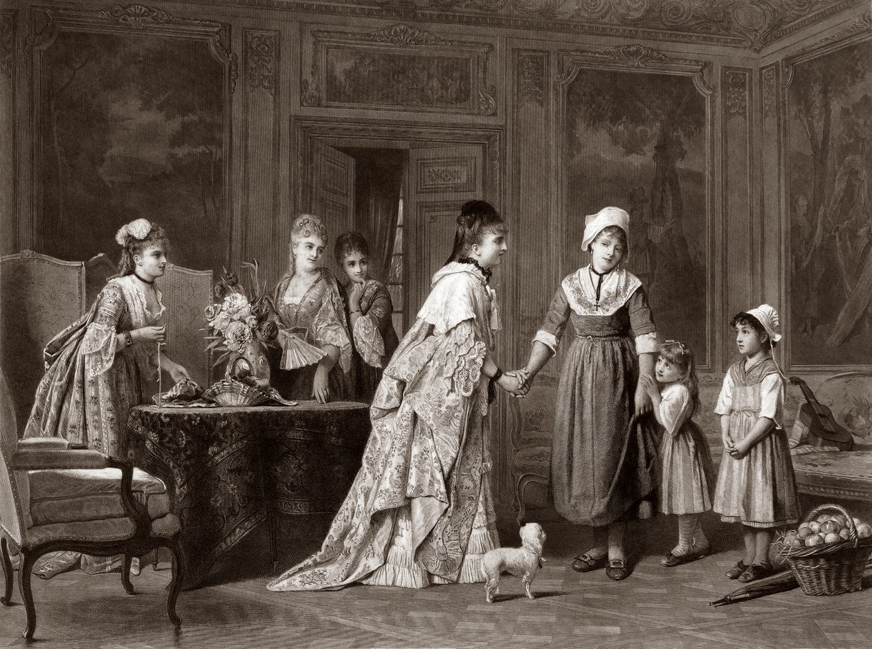 A kastély látogatása alkotó: Charles (after) Baugniet