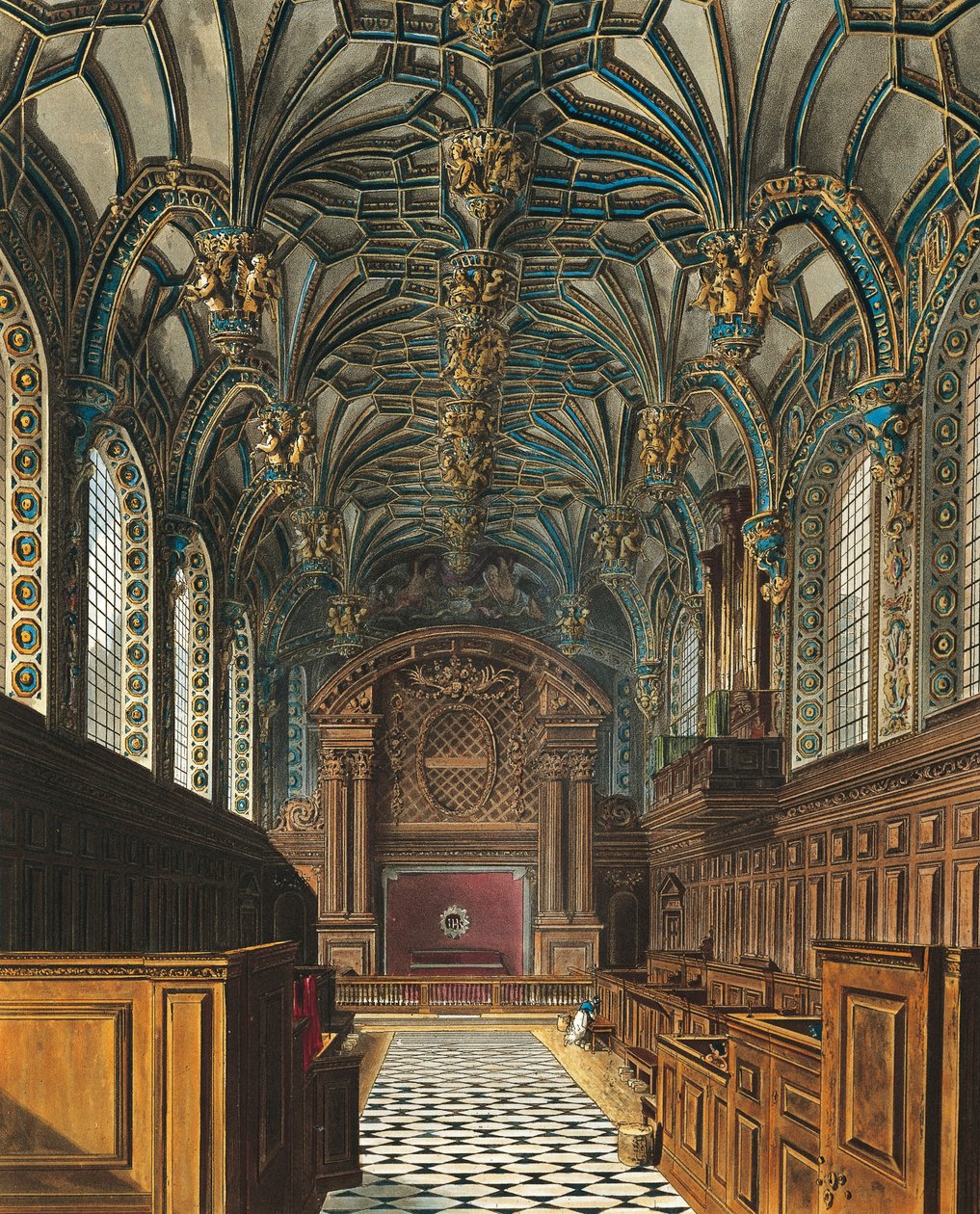 A Hampton Court királyi palota kápolnája alkotó: Charles (after) Wild