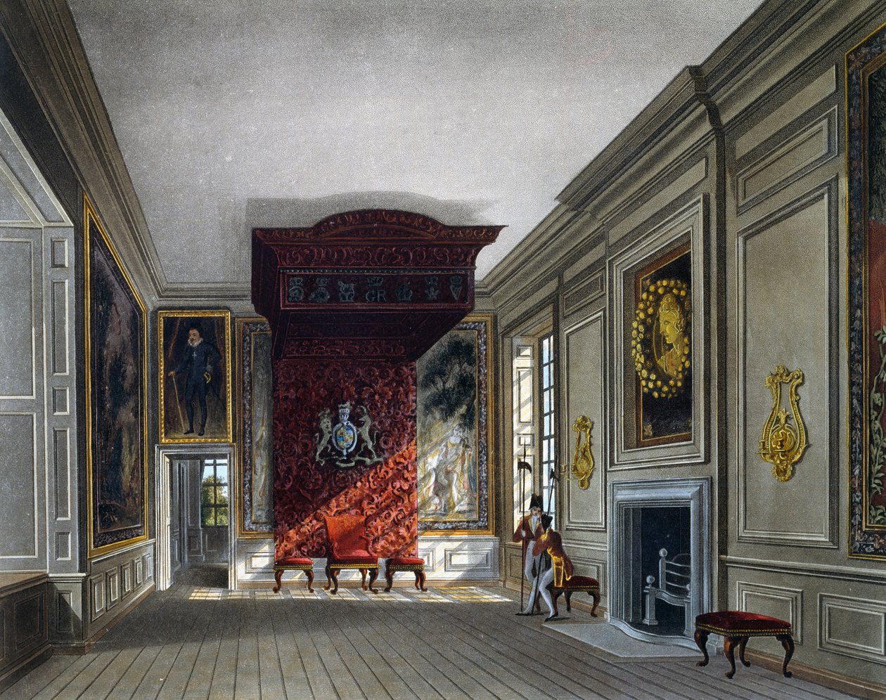 King tárgyalója, Thomas Sutherland (1785-1838) metszete, Charles Wild (1781-1835) terve alapján, A királyi rezidenciák történetéből alkotó: Charles (after) Wild