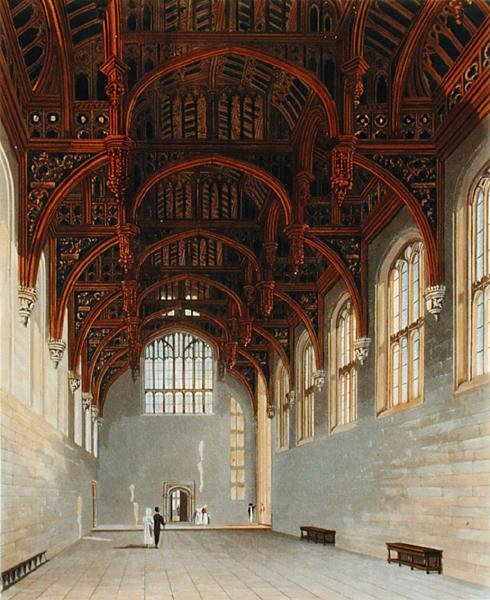 A Hampton Court-i gótikus terem a "The History of the Royal Residences"-ből, William James Bennett (1769-1844), William Henry Pyne (1779-1843) metszetéből alkotó: Charles (after) Wild