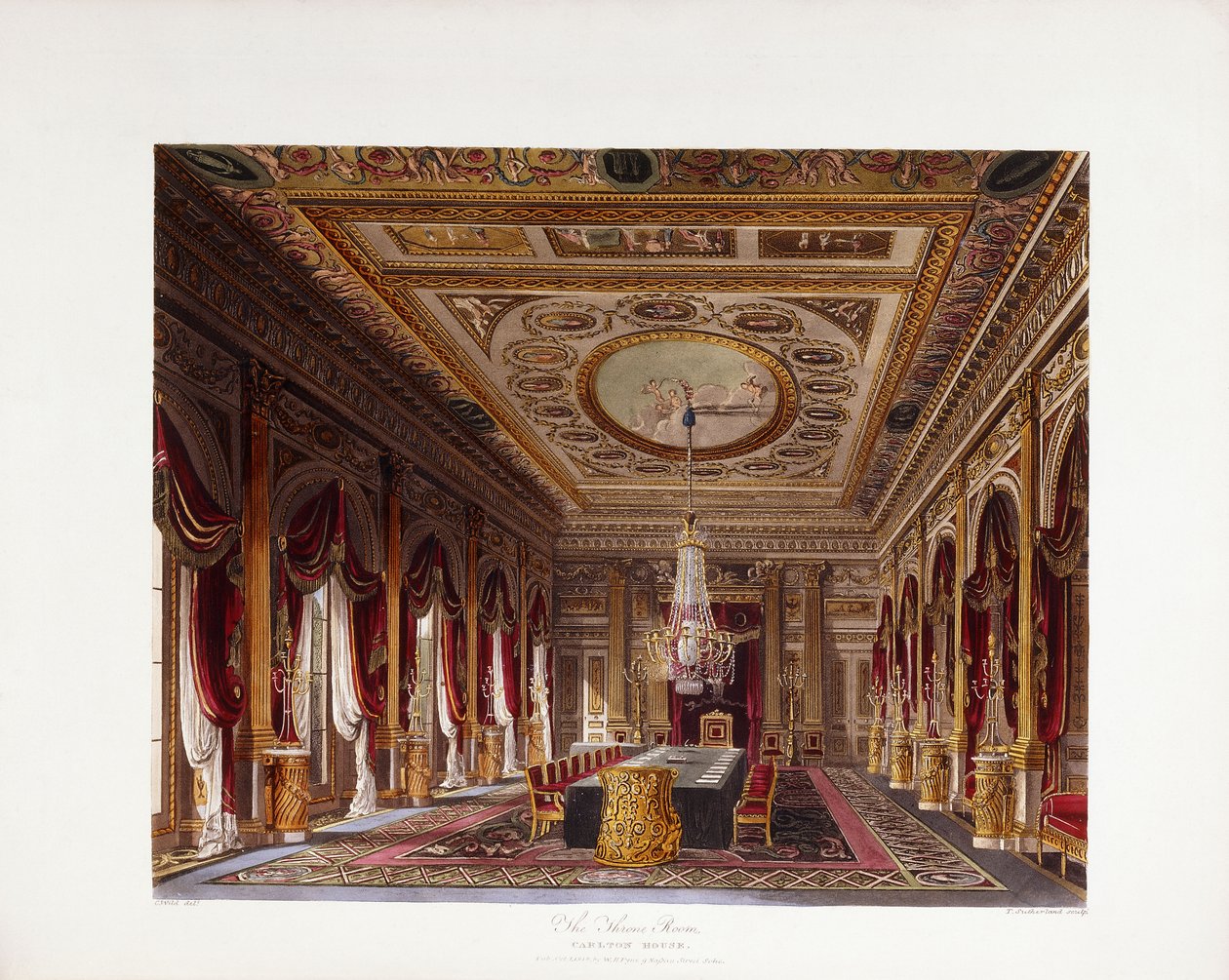 A trónterem, Carlton House alkotó: Charles (after) Wild