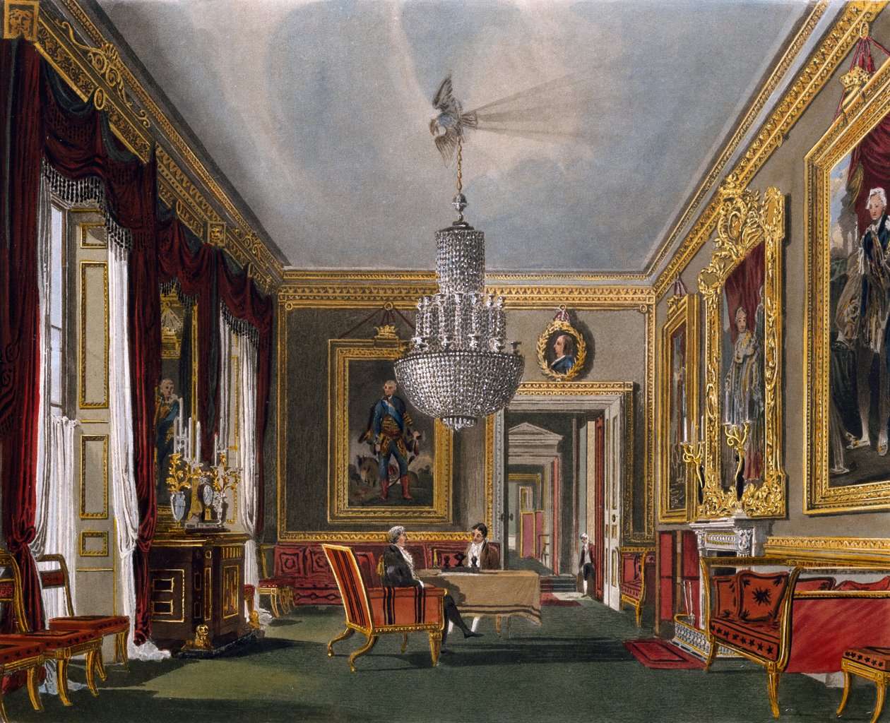 Nyugati előszoba, Richard Reeve metszete (született 1780-ban), Charles Wild (1781-1835) terve alapján, A királyi rezidenciák történetéből alkotó: Charles (after) Wild