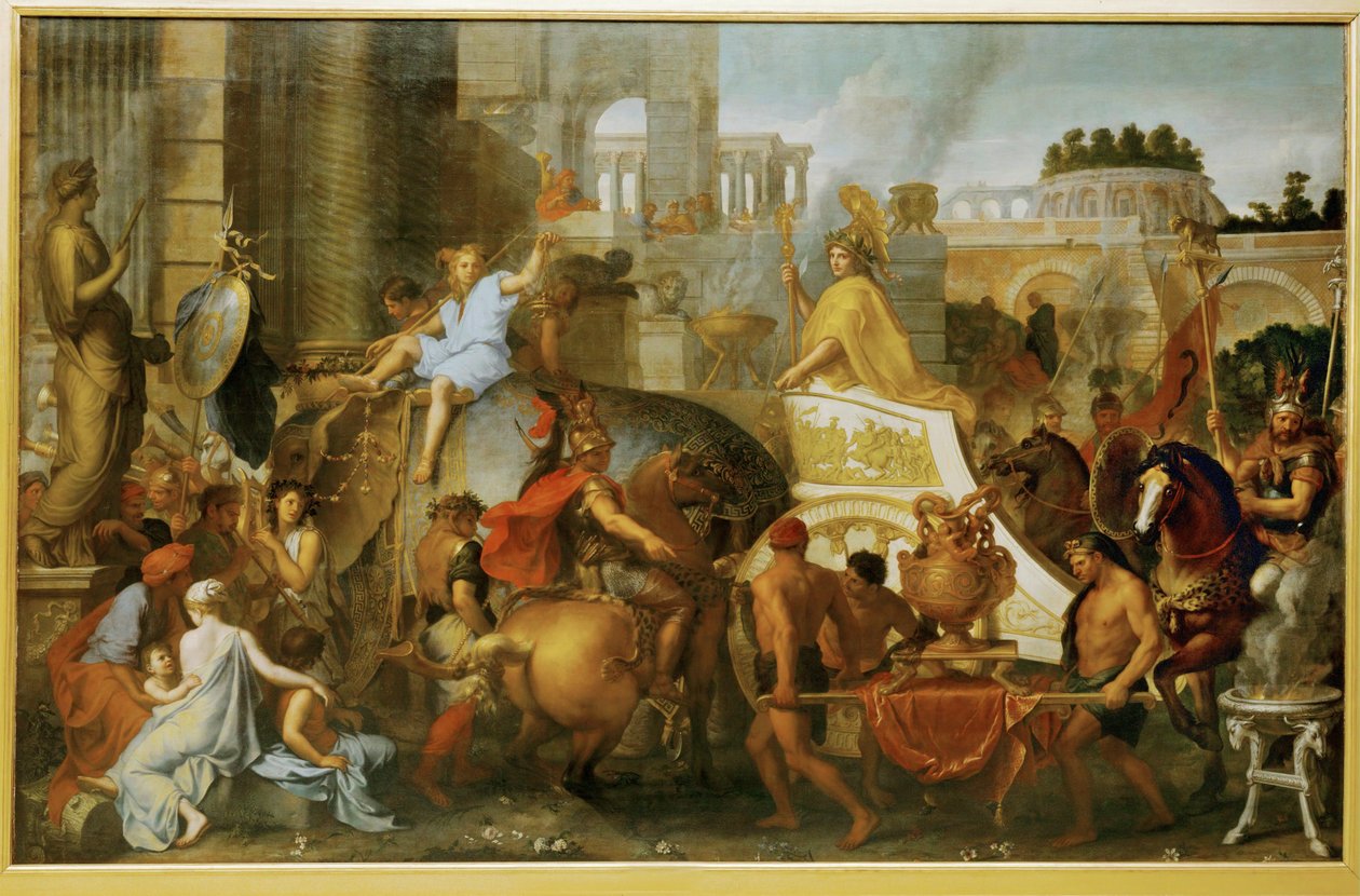 Sándor bevonulása Babilonba, vagy Sándor győzelme ... alkotó: Charles (attr. to) Le Brun