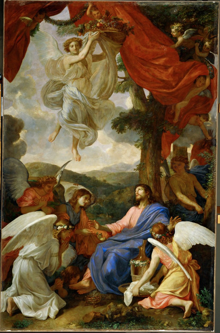 Le Christ au desert servi par les anges - Krisztus a sivatagban, akit angyalok szolgálnak ... alkotó: Charles (attr. to) Le Brun