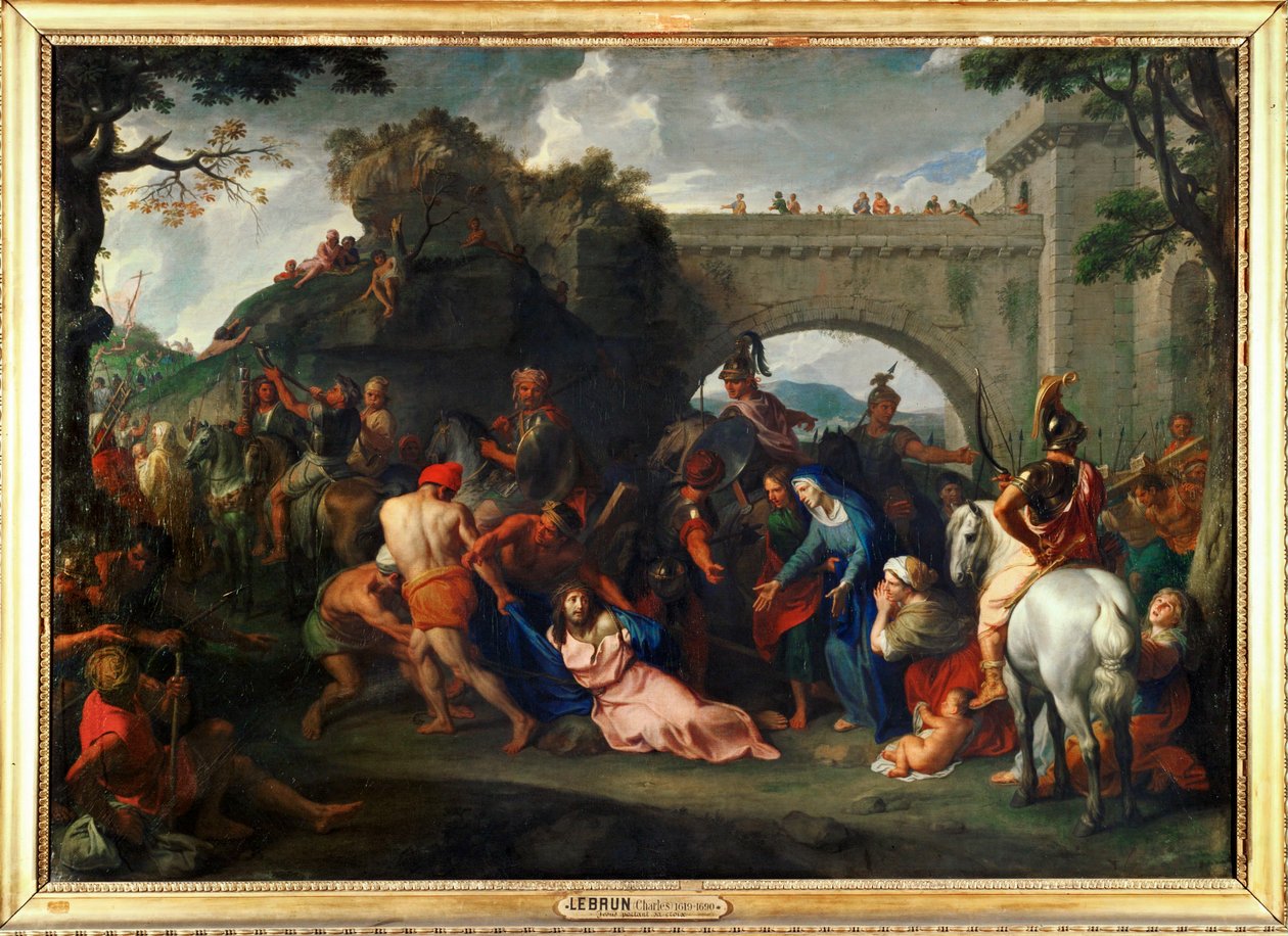 A keresztet hordozva ... alkotó: Charles (studio of ) Le Brun