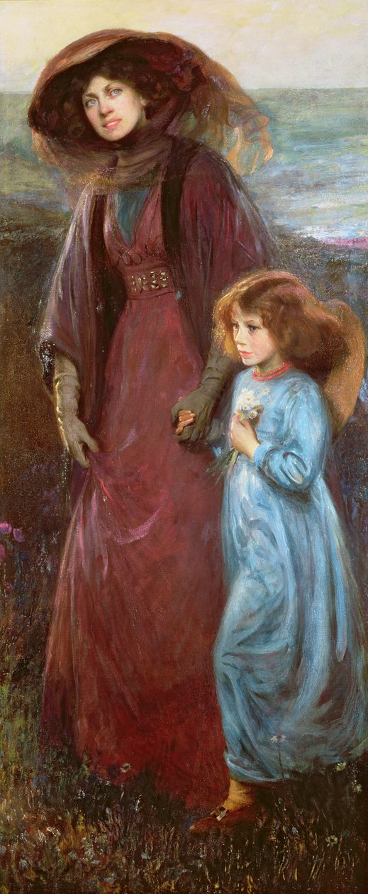Muriel Waddington asszony és lánya portréja alkotó: Charles A. Buchel