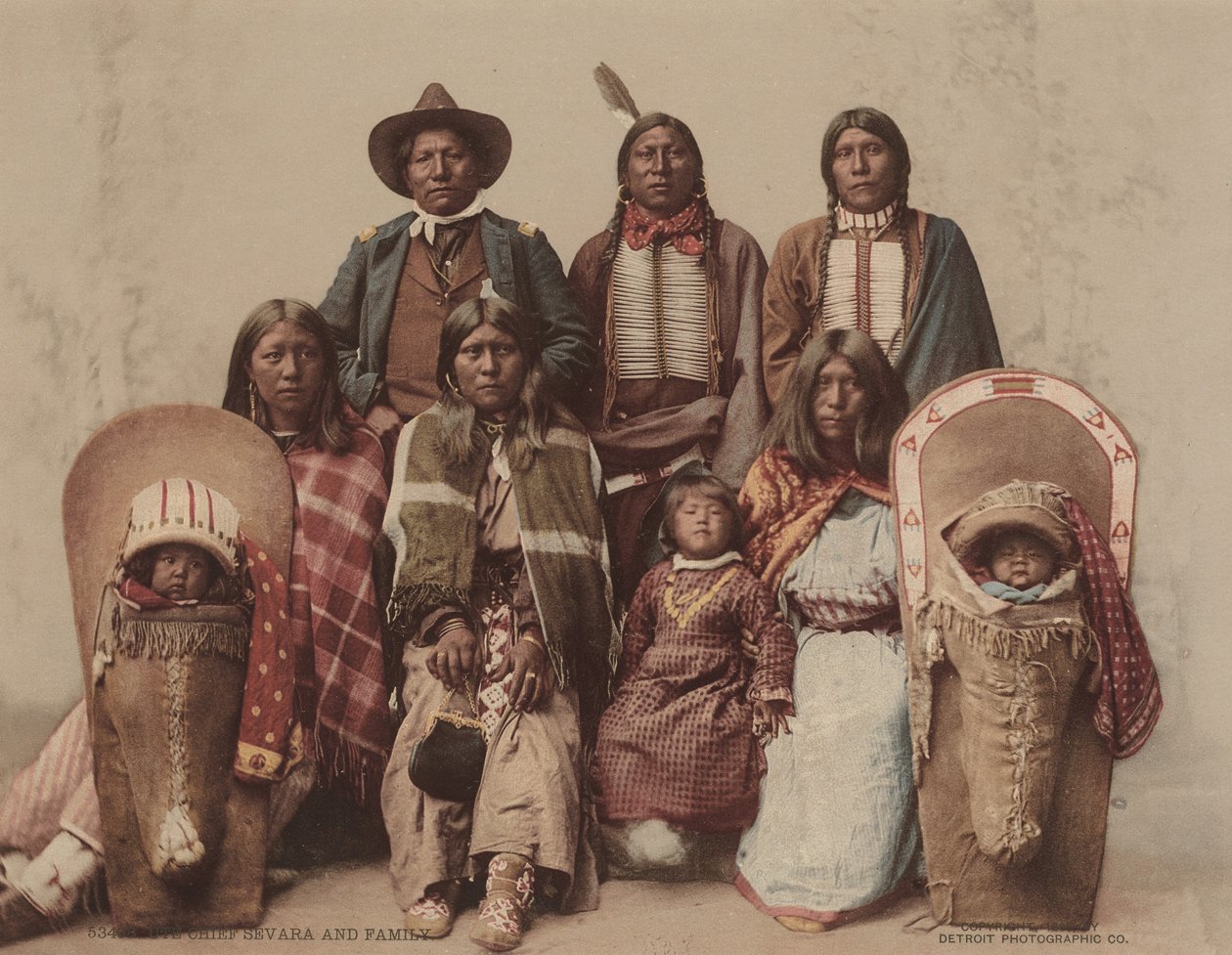 Severo Ute törzsfőnök és családja,c. 1885, megjelent 1899-ben (fénykép) alkotó: Charles A. Nast