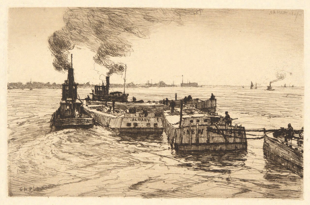 Csatornahajók és vontatók alkotó: Charles A. Platt