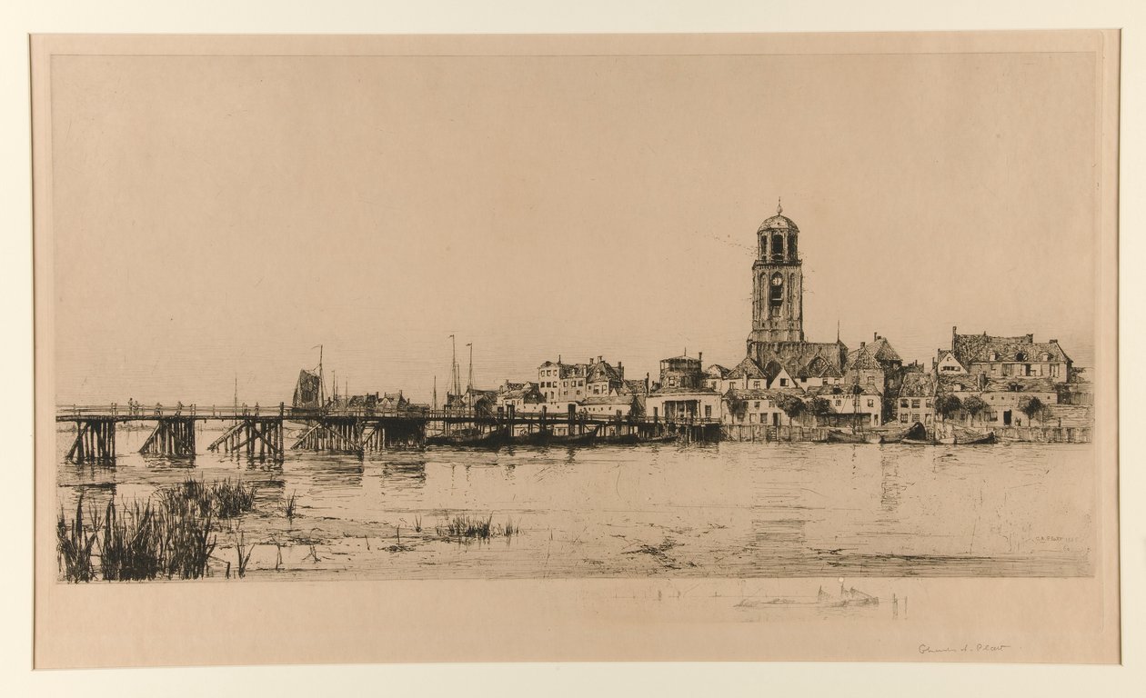 Deventer (kikötői jelenet) alkotó: Charles A. Platt